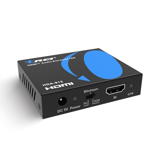 OREI 4K@60Hz HDMI Audio Converter Extractor- SPDIF & 3.5mm Output, HDCP 2.2 | HDMI to Audio, HDMI Audio Extractor 4K 60Hz, Dolby Digital/DTS Passthrough, HDR10, Dolby Vision, CEC