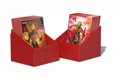 Ultimate Guard RTE Boulder 100+, Deck Case for 100 Double-Sleeved TCG Cards, Red, 97% Renewable, Made in Germany, Secure & Durable Storage - color: Red