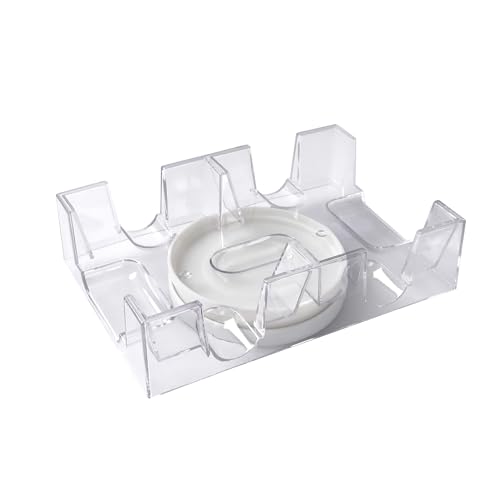 GSE 2-Deck Revolving Canasta Card Tray, 360° Rotating Playing Cards Holder | Dual Deck, Canasta Card Holder, Swivel Cards Holder, Smooth Rotation, Cards Organizer For Hand & Foot, Rummy, UNO Games - size: 2-Deck