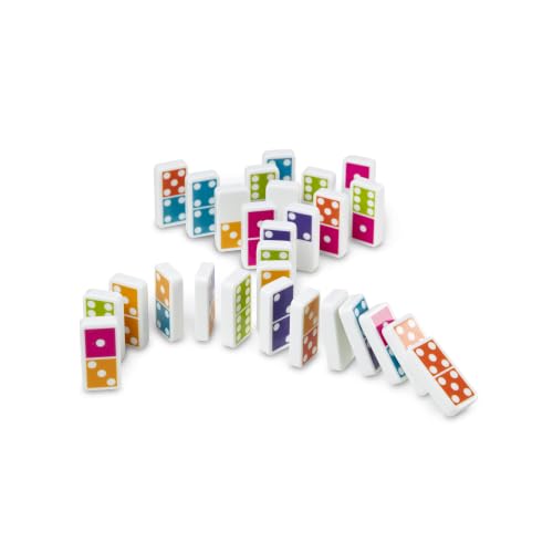 Melissa & Doug Dominoes Tabletop Game with Wooden Storage Box | 29 Pieces, 28 Colorful Domino Tiles, Wooden Storage Box, Matching & Math Skills, Family Game Night, Toys for Kids, Ages 4+