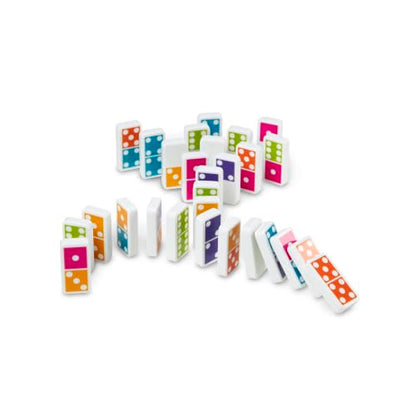 Melissa & Doug Dominoes Tabletop Game with Wooden Storage Box | 29 Pieces, 28 Colorful Domino Tiles, Wooden Storage Box, Matching & Math Skills, Family Game Night, Toys for Kids, Ages 4+