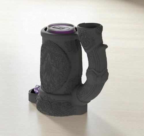 Dark Sorcerer Can Cozy Dice Tower – Fantasy DND Dice Roller & Drink Holder, Dungeons and Dragons Gift, RPG Tabletop Accessory, Dungeon Master Decor, Gothic Dice Mug (Obsidian Black, Standard 12oz Can)