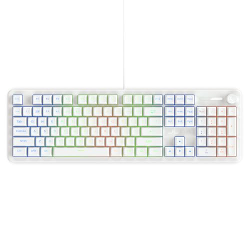 JLab Nightfall Gaming Keyboard, Wired, RGB, 104 Keys, White - color: White