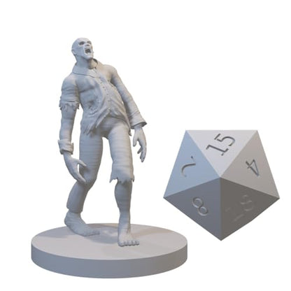 Set of 7 Zombie Undead Monster Miniatures for DND Pathfinder RPG Unpainted Resin 28mm-32mm