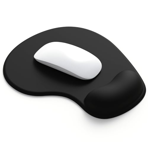 Office Mousepad with Gel Wrist Support - Ergonomic Gaming Desktop Mouse Pad Wrist Rest - Design Gamepad Mat Rubber Base for Laptop Computer -Silicone Non-Slip Special-Textured Surface (03Black) - color: 03Black