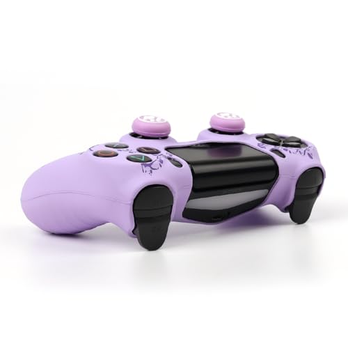 Cat Among Blossoming Branches Design Controller Skin Cover with 2 Thumb Grips Compatible with PS4/Playstation 4 Slim/Pro Controller - color: Cat Purple