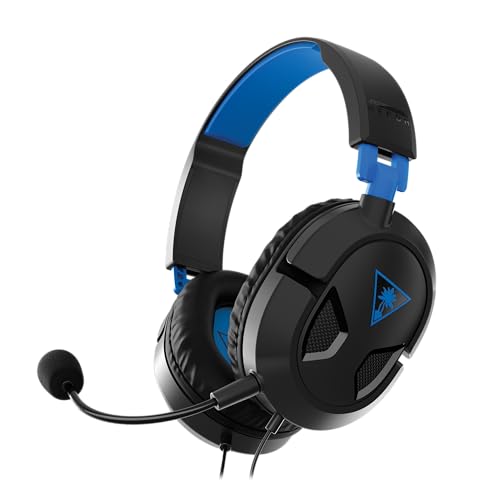 Turtle Beach Recon 50 Wired Multiplatform Gaming Headset for PS5, Xbox, PC | PlayStation, PS4, Xbox Series X|S, Xbox One, Mobile, Removable Mic, 40mm Speakers, In-Line Controls, Lightweight, Black Blue - color: Black / Blue
