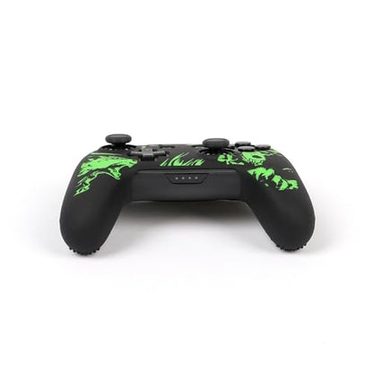 Wolf Controller Skin Cover for NS Switch Pro Controller, RALAN 1 controller skin+4 Customised Thumb Grips Caps Accessories - color: Wolf Green