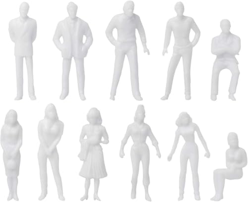 DS. DISTINCTIVE STYLE 100Pcs 1:50 Scale Figures Unpainted Assorted Poses Miniature 1/4 Scale Model People for Architectural Layout Project O Scale Model Trains Railroads Home Bonsai Decor