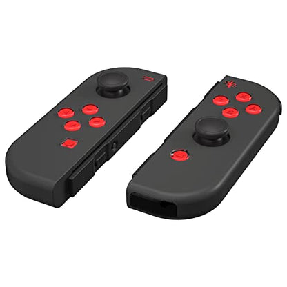 eXtremeRate Replacement Two-Tone Jelly Buttons for JoyCon, Red & Clear with Symbols Custom Controller ABXY Direction Home Capture + - Keys, DIY Action Face Buttons for Nintendo Switch & Switch OLED - color: Red & Clear