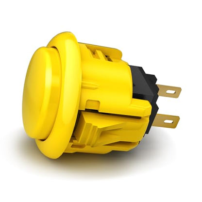 QANBA D-lite Arcade Button Original Buttons Snap-In Joystick Arcade Buttons for DIY arcade machines 24mm Push button switch(Boxed） (24mm Yellow（EL11) 24 Pcs) - size: 24mm Yellow（EL11) 24 Pcs