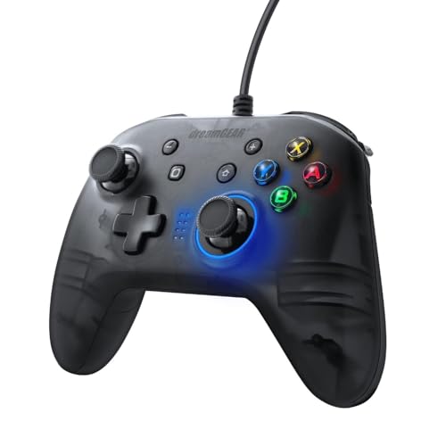 dreamGEAR Shadow Wired Pro Controller for Nintendo Switch: Ergonomic Grips and Glow Effect, Multi-Button Turbo, 10FT USB-A Cable/Switch OLED
