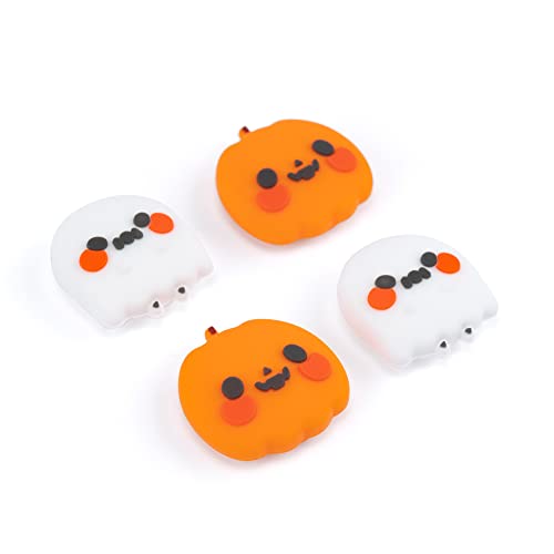 GeekShare Switch Accessories Kawaii Pumpkin Ghost Silicone Thumb Grips & Joystick Covers Compatible with Switch/OLED/Lite (4PCS) - Spooky for Gamers - color: Pumpkin