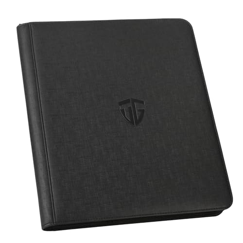 Toploader Binder,Holds 216 Toploaders,9 Pocket Top Loader Binder with Sleeves for 3"x4" Rigid Toploaders Hard Cases,Top loader Binders for TCG, MTG Card Binder, Trading Cards Binder(Black) - color: Black, size: 9 Pocket
