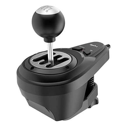PXN A7 Gear Shifter - PC USB Simulator Shifter with Handbrake Button and Shift Button for High & Low Gear Universal 6+1 Shifter Includes DIN-USB, DIN-RJ11, DIN-DIN cables Shifter Compatible V10 V12 Lite Racing Wheels for PC