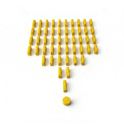Replacement Train Pieces Compatible with Ticket to Ride (Yellow) | Includes 45 standard train tokens, one marker and additional spare trains. - color: Yellow
