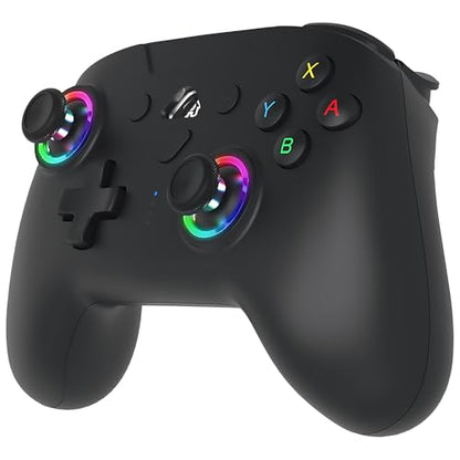 SUBSONIC Switch and Switch 2 Wireless Controller - LED Pro controller Black | Pro Controller Gamepad for Nintendo Switch 2 and Nintendo Switch, Ergonomic, Programmable LED, Vibration Function, Gyroscope - color: Black