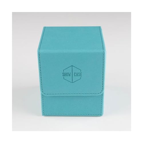 Showcase Deck Box with Display Window for Trading Card Games, Holds 100+ Double-Sleeved Cards, PU Leather, Magnetic Closure, Case for Magic MTG, Commander, Lorcana, TCG, CCG Teal - color: Teal