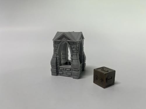 Tabletop Miniature Little Town Building Terrains Compatible with Most pupolar RPG War Games - 18mm Scale Scenery with Medieval Architecture Style