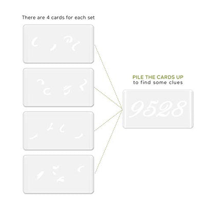 Escape Room Game Password Clue Cards Props Magic Transparent Acrylic Cards for Real Life Puzzle Game Pile Four Cards Up to Get Clues Run Away from Player Adventure Secret Room