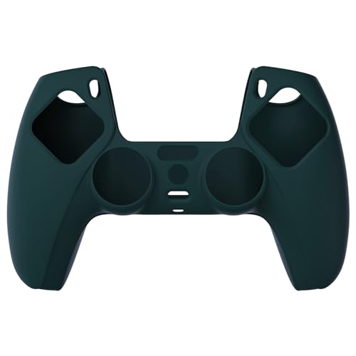 PlayVital Racing Green Pure Series Anti-Slip Silicone Cover Skin for ps5 Controller, Soft Rubber Case for ps5 Wireless Controller with Black Thumb Grip Caps - color: Racing Green