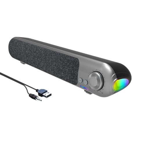 Computer Speakers for Desktop PC with 7 - Color Pulsating LED, 10W Output, Bluetooth & USB Sound Card Function,for Computer Desktop Laptop Monitor, Bluetooth & USB Input - size: V21
