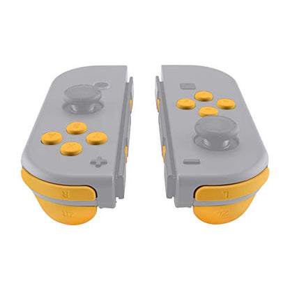 eXtremeRate DIY Full Set Buttons for Nintendo Switch & Switch OLED, Custom Replacement Buttons for JoyCon, ABXY Direction Keys SR SL L R ZR ZL + - Home Capture Trigger Buttons Springs - Caution Yellow - color: Caution Yellow