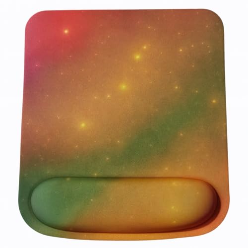 Ergonomic Memory Foam Mouse Pad with Wrist Support, Orange, Ultra-Smooth Surface, Anti-Slip Base (Yellow and Green, Medium) - color: Yellow and Green