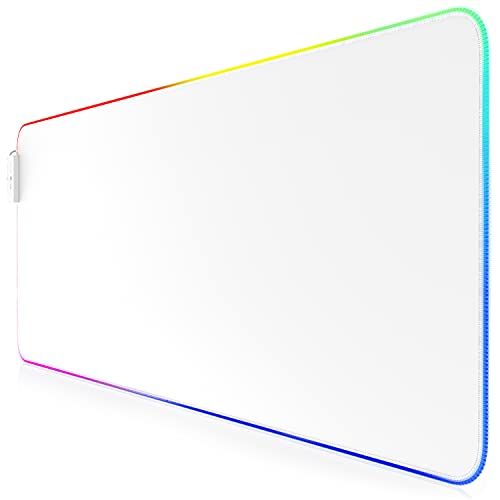 – RGB Gaming Mouse Pad XXL - Gaming Mouse Pad - 800x300 mm - 11 LED Colors and Light Effects - Precision and Speed - Rubberized Bottom Side - Washable - for PC and Laptop
