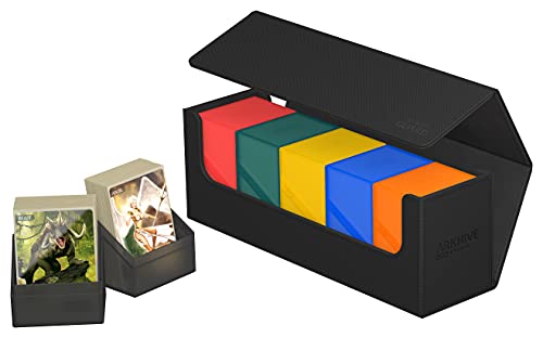 Ultimate Guard Arkhive 400+, Deck Case for 400 Double-Sleeved TCG Cards, Black, Compatible with Boulders, Magnetic Closure & Microfiber Inner Lining - color: Black, size: 400+