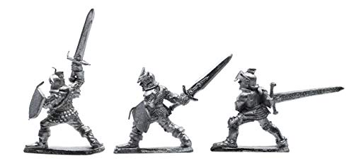 IRON WIND METALS 3 Piece 3-Stage Fighter Set - 100% Lead-Free Pewter - Classic Fantasy Miniatures for 28mm Table Top Games - Made in USA - RAL Partha Miniatures