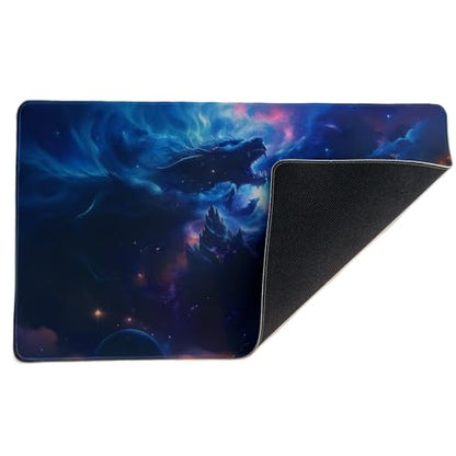 Foxtrot Designs TCG Playmat, Cosmic Dragon in Space. 24in x 14in, Premium Stitched Edges, Non-Slip Base for MTG and Other Trading Card Games. MTG Playmat. (Cosmic Hunger) - color: Cosmic Hunger