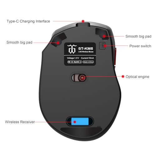 Snpurdiri 60% Wireless Gaming Keyboard and Mouse Combo, Include 2.4G Small Mini 60% Merchanical Feel Keyboard, Ergonomic Design Vertical Feel Wireless Mouse | Include Small Mini 60 Percent Keyboard, Ergonomic Design Vertical Feel Wireless Mouse - color: B