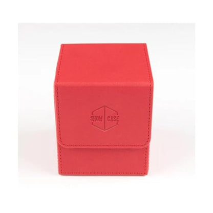 Showcase Deck Box with Display Window for Trading Card Games, Holds 100+ Double-Sleeved Cards, PU Leather, Magnetic Closure, Case for Magic MTG, Commander, Lorcana, TCG, CCG Red - color: Red