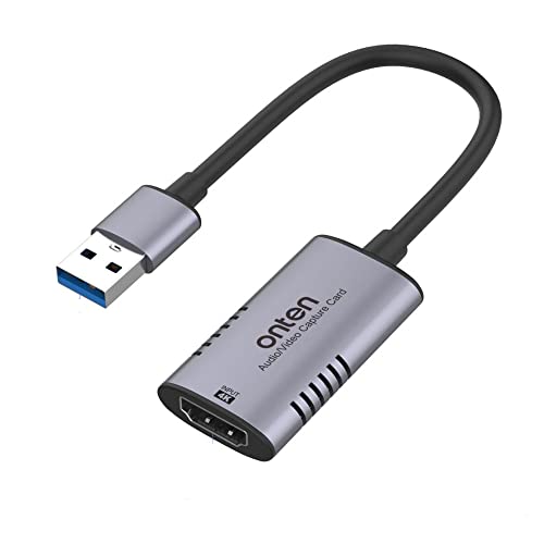 Video Capture Card, 4K HDMI Video Capture Device, 1080P HD 30fps Live and Record Video Audio Grabber for Gaming, Streaming, Teaching, Video Conference
