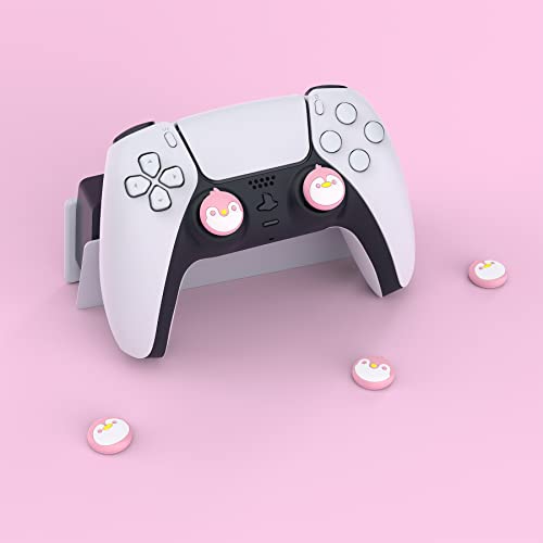 PlayVital Thumb Grip Caps for Xbox Series S/X, Xbox One, Elite Series 2 Controller, Cute Joystick Caps for ps5/EDGE/ps4, Thumbstick Cover for Switch 2 Pro/Switch Pro Controller - Penguin, Pale Red - color: Penguin Pale Red