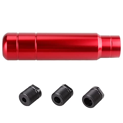 BARTOO Aluminum Alloy Heavy Weighted Shifter Knob, 5" Auto Gear Shift Knob, Car Gear Lever Stick Shifter Handle,with 3 Threaded Adapters M8 M10 M12,Fit Most Automatic Manual Vehicle(Red) - color: Red