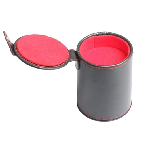 SUPVOX Double Layer PU Leather Dice Cup Silent Dice Shaking Box for Board Games KTV and Bar Entertainment Includes Storage