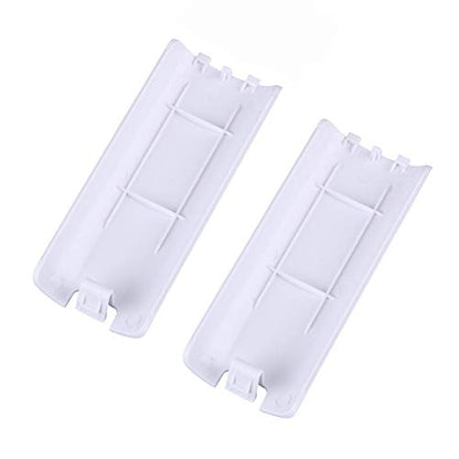 Trenro Wii Remote Controller Battery Cover, 2 Pack Back Cover Replacement for Nintendo Wii U Remote – White - color: White