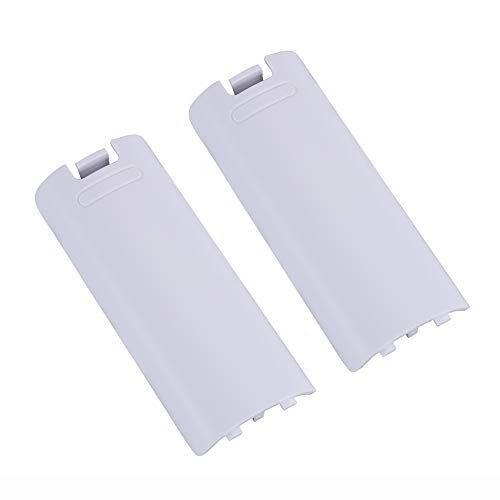 Trenro Wii Remote Controller Battery Cover, 2 Pack Back Cover Replacement for Nintendo Wii U Remote – White - color: White