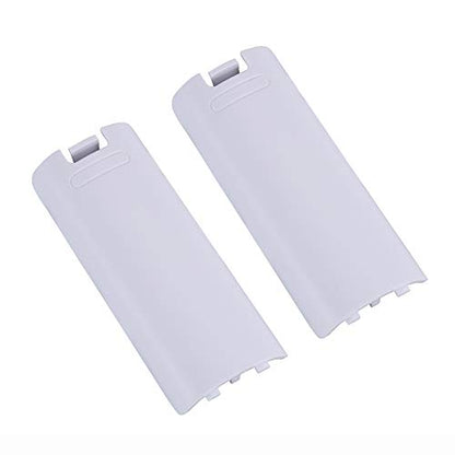Trenro Wii Remote Controller Battery Cover, 2 Pack Back Cover Replacement for Nintendo Wii U Remote – White - color: White