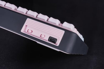 ZORNHER UR82 Wireless Mechanical Keyboard,75% Creamy Keyboard with Cute Cat-Ear Shine Through Keycaps, Hot-Swappable RGB Gaming Keyboard for Windows/Mac, BT/2.4G/USB-C,Bubble Cat Pink Blue - color: Bubble Cat