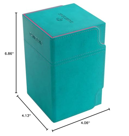 Gamegenic Watchtower 100+ XL Convertible Deck Box - Teal/Pink Color | Double-Sleeved Card Storage, Card Game Protector, Nexofyber Surface, Holds Up To 100 Cards, Teal/Pink Color