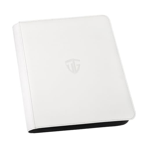Toploader Binder,Holds 216 Toploaders,9 Pocket Top Loader Binder with Sleeves for 3"x4" Rigid Toploaders Hard Cases,Top loader Binders for TCG, MTG Card Binder, Trading Cards Binder(White) - color: white, size: 9 Pocket