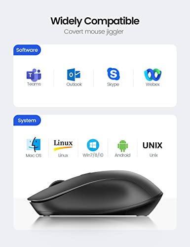 EAXBUX Covert Mouse Jiggler,2 in 1 Mouse with Jiggler, Undetectable Mouse Mover with ON/Off Switch, Drive Free,Simulate Mouse Movement to Keep Computer Awake,Plug and Play