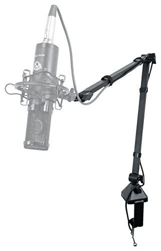 Rockville R-BOOM 34 Black 34" Easy-Adjust Boom Arm Studio Podcast Mic Stand | Desk Clamp, Steel Construction, No Exposed Springs, 360-Degree Rotation, Broadcast/Streaming, Includes Mic Clip and Adapter