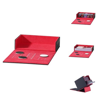 Pocket Dice Box (Adventurer Module) - Built-in Life Tracker - Fits 15 Counter Dice (15 mm) or 30+ Unsleeved Cards - Stores Inside Adventurer - MTG, PTCG & More (2. Ambition (Black/Red)) - color: 2. Ambition (Black/Red)