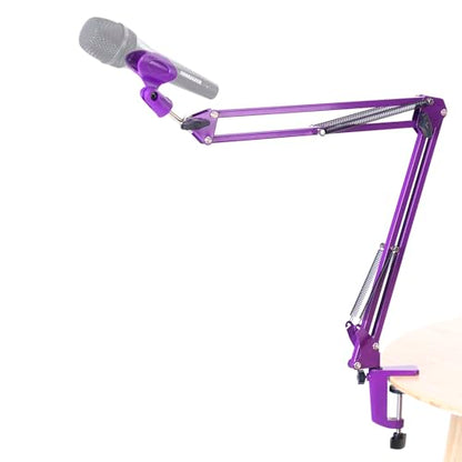 Desktop Microphone Boom Arm, Purple | Heavy Duty, Adjustable, Metal, Mic Stand - color: Purple