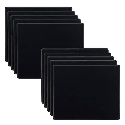 SaiTech IT 10-Pack Mouse Pads Bulk, Stitched Edges, Non-Slip Base | 2mm Cloth Surface, Waterproof, Anti-Slip Rubber Base, 8.66 x 7.1 in, Wired & Wireless Mouse Compatible - color: Black-10 Pack
