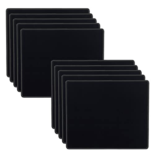 SaiTech IT 10-Pack Mouse Pads Bulk, Stitched Edges, Non-Slip Base | 2mm Cloth Surface, Waterproof, Anti-Slip Rubber Base, 8.66 x 7.1 in, Wired & Wireless Mouse Compatible - color: Black-10 Pack